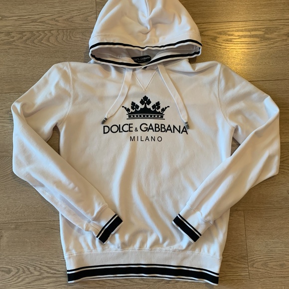 Dolce & Gabbana Men's White Logo Hoodie Sz 48 - Picture 5 of 15